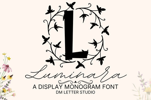 Luminara Monogram – Elegant Serif Monogram Font with Luxurious Detail Font Dm Letter Studio 