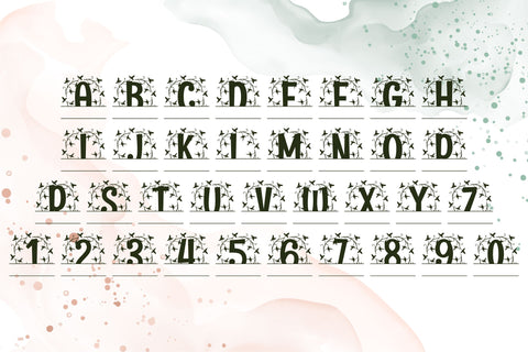 Luminara Split Monogram – Elegant Serif Font with a Personalizable Split Design Font Dm Letter Studio 