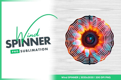 Luminous Abstract Sunflower Wind Spinner Round Png Sublimation Regulrcrative 