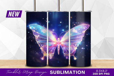 Luminous butterfly with glittering wings design Sublimation Regulrcrative 