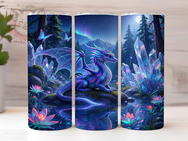 Luminous Dragon Fantasy Forest 20oz Tumbler, Dragon Forest, Luminous Style, Fantasy Theme, Sublimation Wrap, 20oz Tumbler, Mystical Aesthetic, Enchanted Design Sublimation Lara' s Designs 