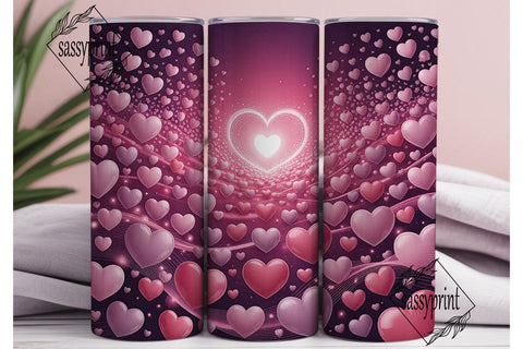 Luminous Hearts Design 20oz Tumbler Wrap Sublimation sassyprint 