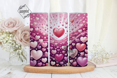 Luminous Hearts Design 20oz Tumbler Wrap Sublimation sassyprint 