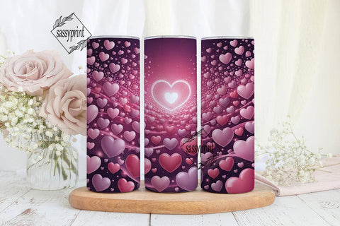 Luminous Hearts Design 20oz Tumbler Wrap Sublimation sassyprint 