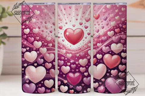 Luminous Hearts Design 20oz Tumbler Wrap Sublimation sassyprint 