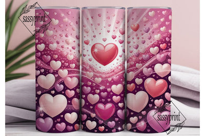 Luminous Hearts Design 20oz Tumbler Wrap Sublimation sassyprint 