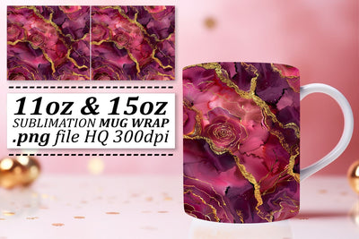 Luminous Marble Texture Mug Wrap, Sublimation, 11oz 15oz Sublimation afrosvg 