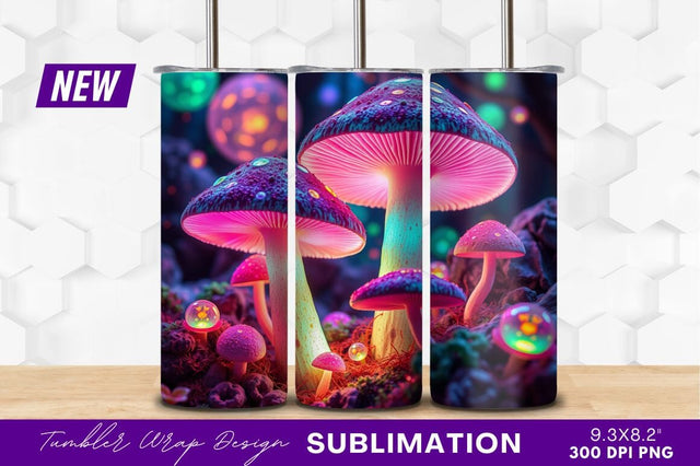 Luminous Mushrooms In A Magical Forest Scene Sublimation Regulrcrative 