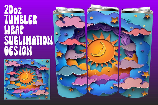 Luminous Sun Tumbler Sublimation Designs Sublimation afrosvg 