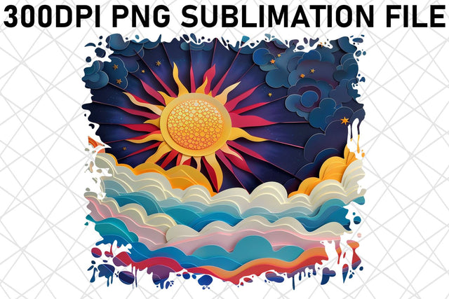 Luminous Sunburst Sunbeam Sublimation Art Sublimation afrosvg 