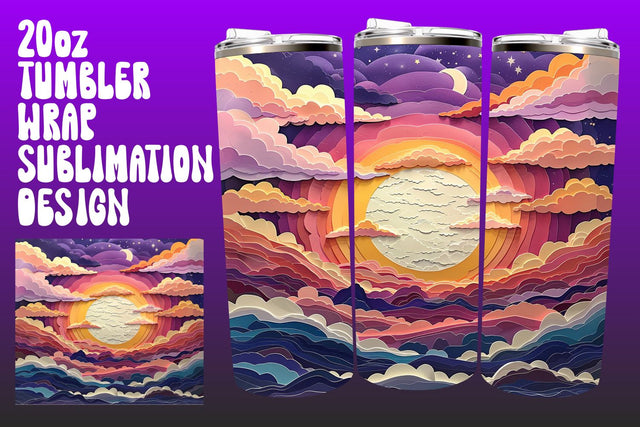Luminous Sunset Tumbler Sublimation Collection Sublimation afrosvg 