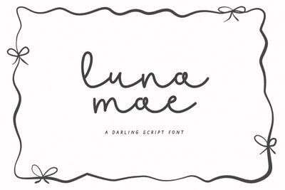Luna Mae - Cute Script Font Font KA Designs 