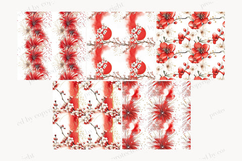 Lunar New Year Digital Paper | Chinese Pattern Digital Pattern GlamArtZhanna 