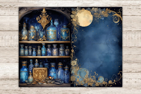 Lunar Witch Junk Journal Page | Ephemera Bundle SVG GlamArtZhanna 