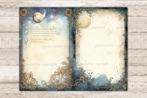 Lunar Witch Junk Journal Page | Ephemera Bundle SVG GlamArtZhanna 