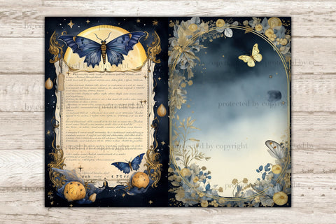 Lunar Witch Junk Journal Page | Ephemera Bundle SVG GlamArtZhanna 