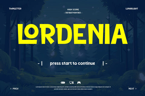 Lunarlight - Game Display Font Font twinletter 