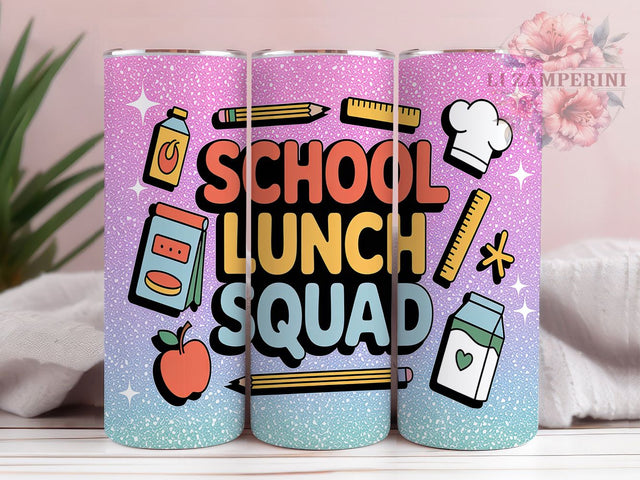 Lunch Lady School Squad Funny Kitchen Tumbler, School Lunch Squad Design, 20oz Tumbler Sublimation, Funny Cafeteria Tumbler, School Staff Gift Tumbler, Kitchen Crew Tumbler Wrap Sublimation Li Zamperini 
