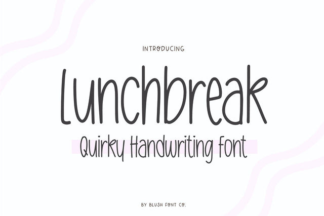 Lunchbreak Handwriting Font Font Blush Font Co. 