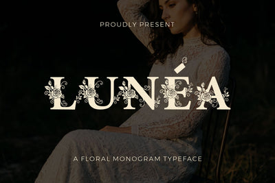 Lunéa | Floral Monogram Font Font Mozzatype 