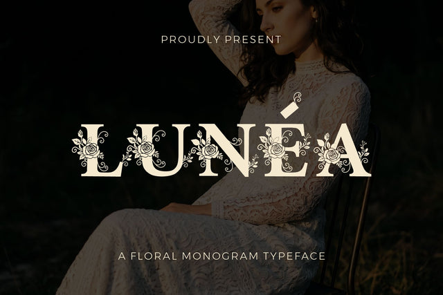 Lunéa | Floral Monogram Font Font Mozzatype 