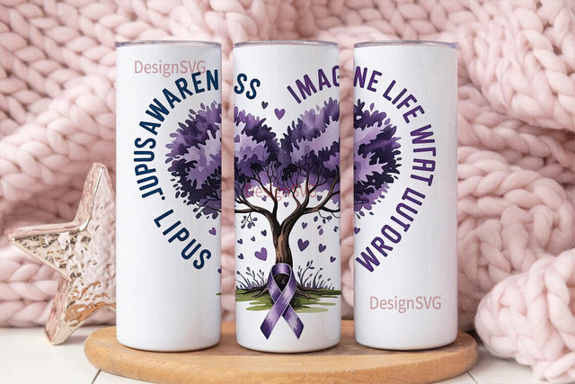 Lupus Awareness 20oz Tumbler Wrap Sublimation DesignSVG 
