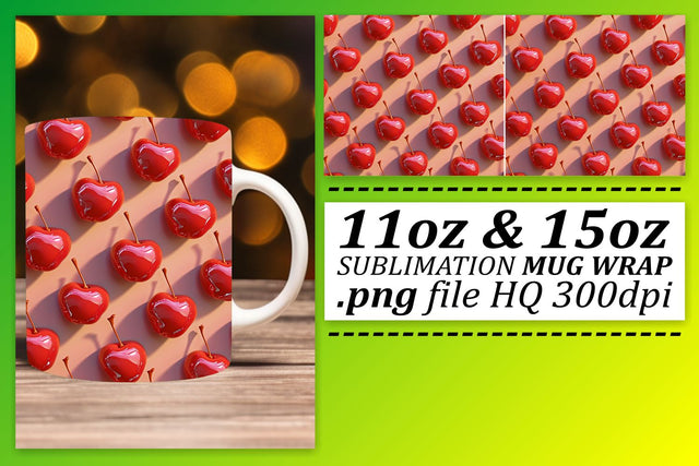 Luscious Fruit Patterned Mug Wrap: Sublimation Charm Sublimation afrosvg 