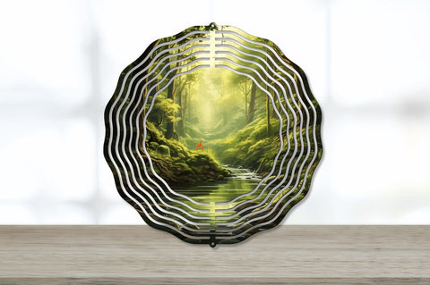 Lush Forest Background Wind Spinner Sublimation Regulrcrative 