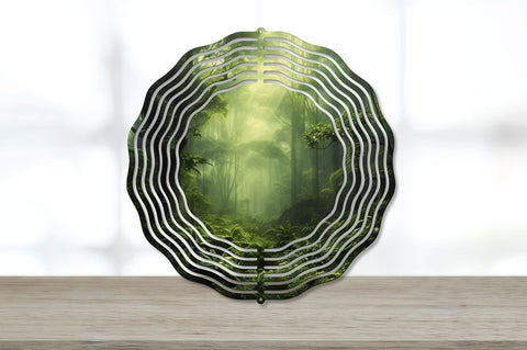 Lush Forest Background Wind Spinner Sublimation Regulrcrative 