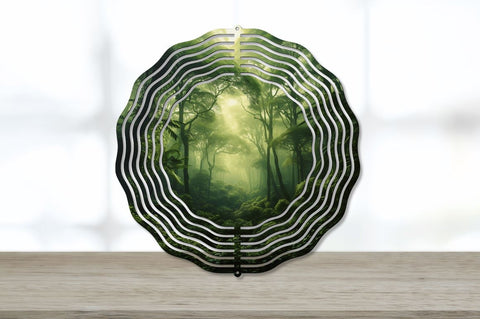 Lush Forest Background Wind Spinner Sublimation Regulrcrative 
