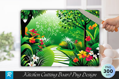 Lush Green Garden Cutting Board Sublimation Regulrcrative 