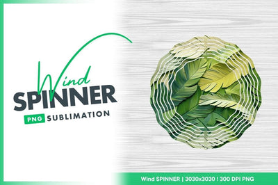 Lush green leaf texture background wind spinner Sublimation Regulrcrative 