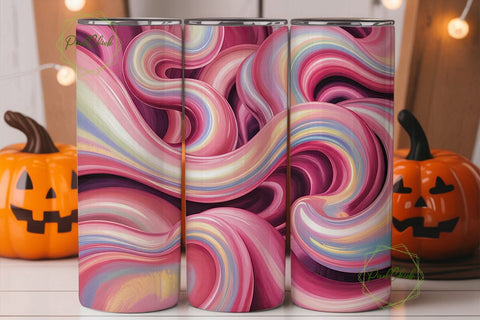 Lustrous Pink Swirl Tumbler Wrap PNG Sublimation PixelChick 
