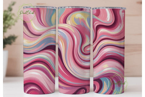 Lustrous Pink Swirl Tumbler Wrap PNG Sublimation PixelChick 