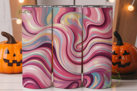 Lustrous Pink Swirl Tumbler Wrap PNG Sublimation PixelChick 