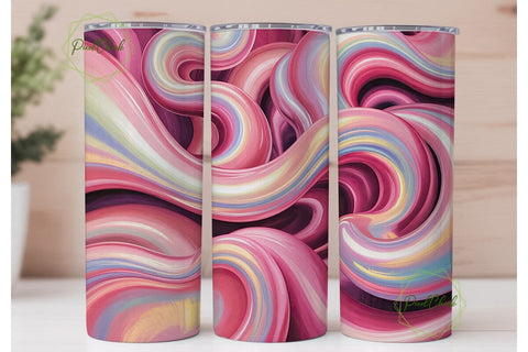 Lustrous Pink Swirl Tumbler Wrap PNG Sublimation PixelChick 