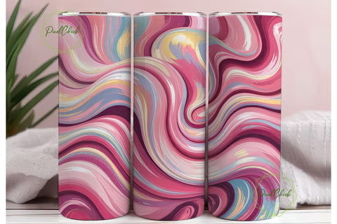 Lustrous Pink Swirl Tumbler Wrap PNG Sublimation PixelChick 