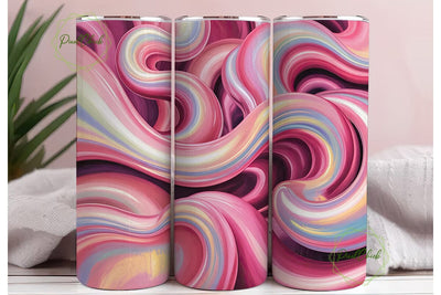 Lustrous Pink Swirl Tumbler Wrap PNG Sublimation PixelChick 