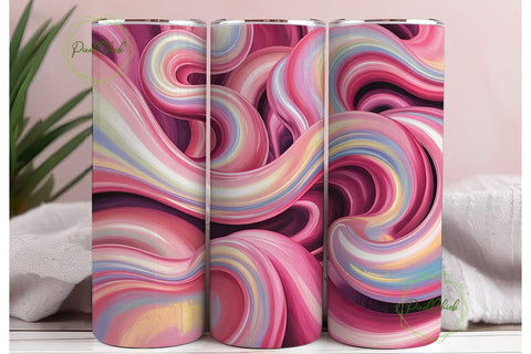 Lustrous Pink Swirl Tumbler Wrap PNG Sublimation PixelChick 