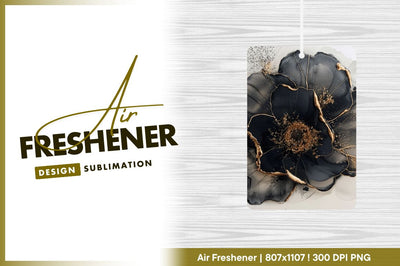Luxurious black flower ink with golden details Sublimation Regulrcrative 