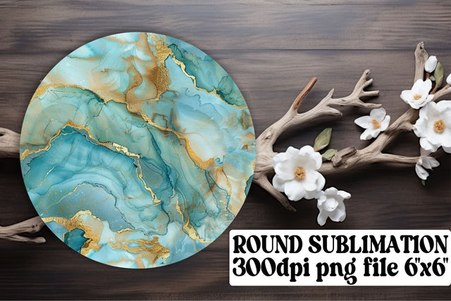 Luxurious Marble Patterned Sublimation Accessories - Circle Ornaments & More Sublimation afrosvg 