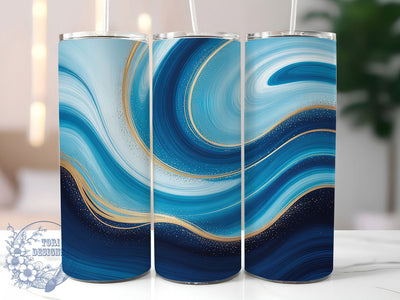 Luxury Blue Marble Tumbler, Abstract Alcohol Ink Wrap, Silver Foil Effect Cup, 20oz Sublimation Wrap, Stylish Marble Design Tumbler, Artistic Blue Ink Cup, Elegant Modern Luxury Theme Wrap Sublimation ToriDesigns 