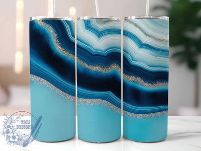 Luxury Blue Marble Tumbler, Abstract Alcohol Ink Wrap, Silver Foil Effect Cup, 20oz Sublimation Wrap, Stylish Marble Design Tumbler, Artistic Blue Ink Cup, Elegant Modern Luxury Theme Wrap Sublimation ToriDesigns 