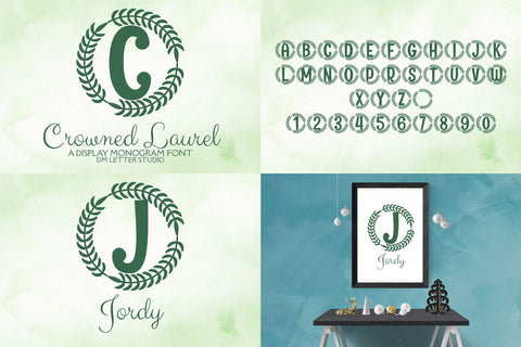 Luxury Crest Monogram Bundle + Blockton & Playdough Extras Font Dm Letter Studio 