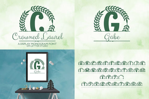 Luxury Crest Monogram Bundle + Blockton & Playdough Extras Font Dm Letter Studio 