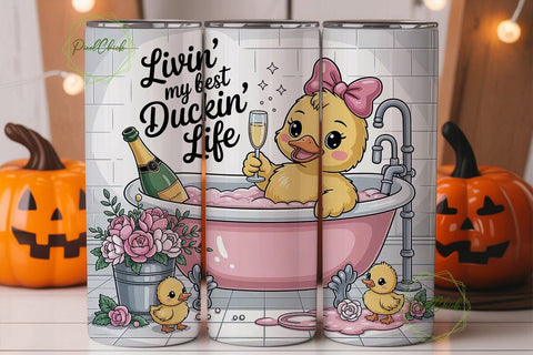 Luxury Duck Bath Tumbler Wrap Sublimation PixelChick 