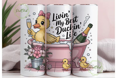Luxury Duck Bath Tumbler Wrap Sublimation PixelChick 