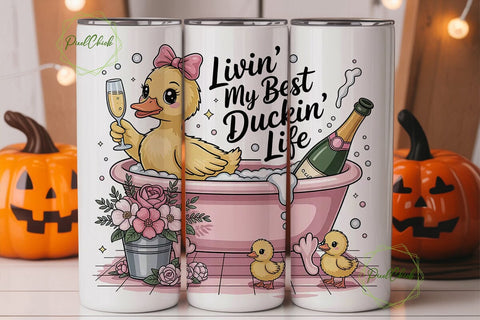 Luxury Duck Bath Tumbler Wrap Sublimation PixelChick 