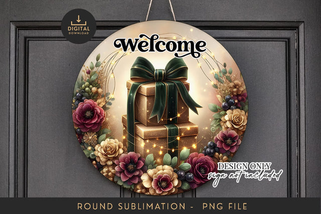 Luxury Gift Sublimation PNG - Round Moody Floral Welcome Sublimation BijouBay 