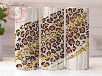 Luxury Glitter Leopard Tumbler, Gold Animal Print, Sparkle Pattern Cup, Cheetah Print Design, Glamour Animal Art, Fashion Print Tumbler, Luxury Leopard Design Sublimation Lara' s Designs 